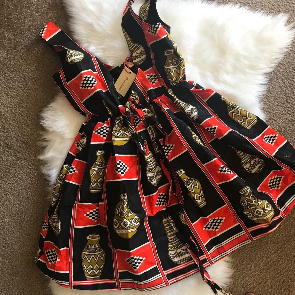 Grass-fields African Print Corset Dress